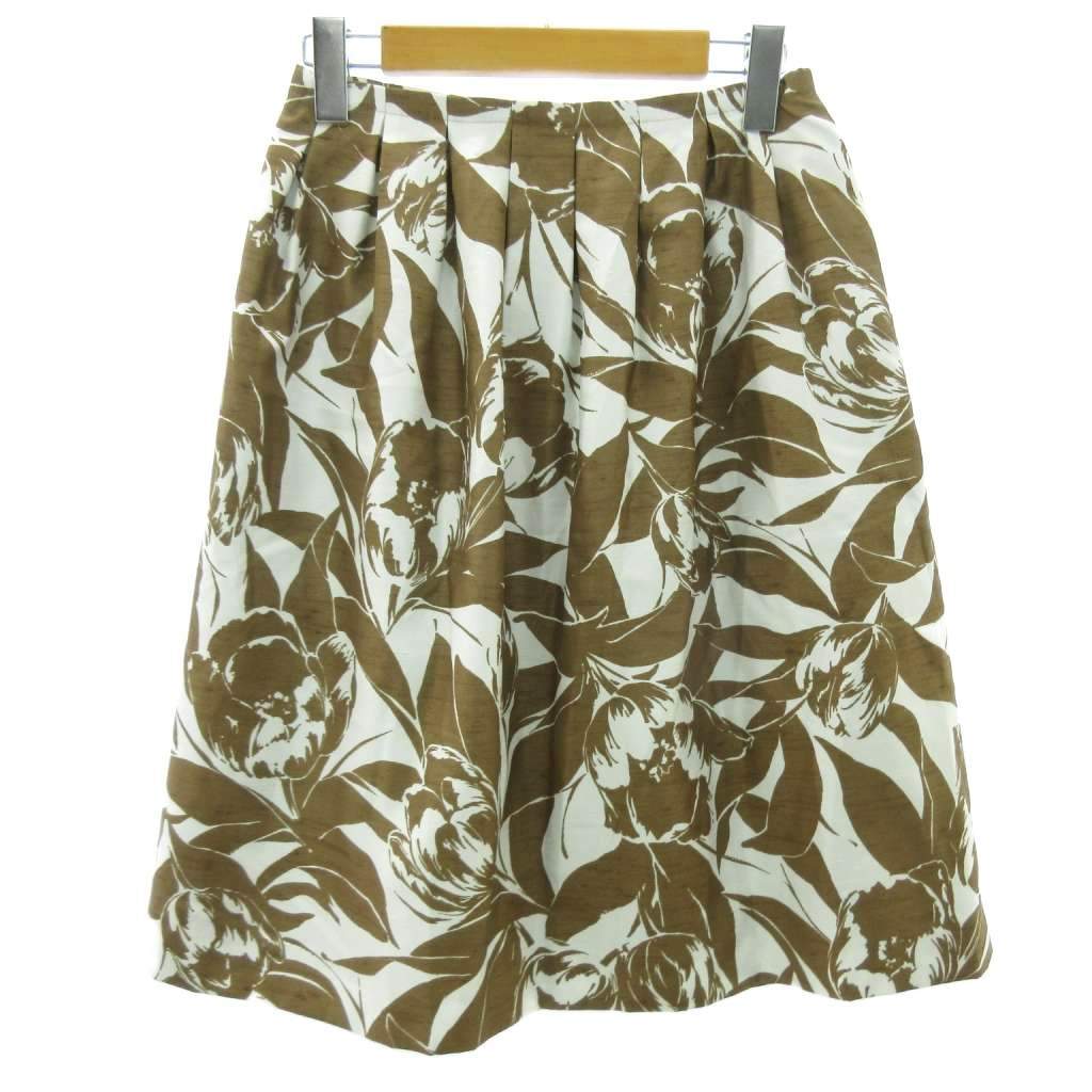 ランバン LANVIN COLLECTION 美品 総柄 ロング スカート 36 約S 茶 ブラウン ■YHS5 レディース拍卖