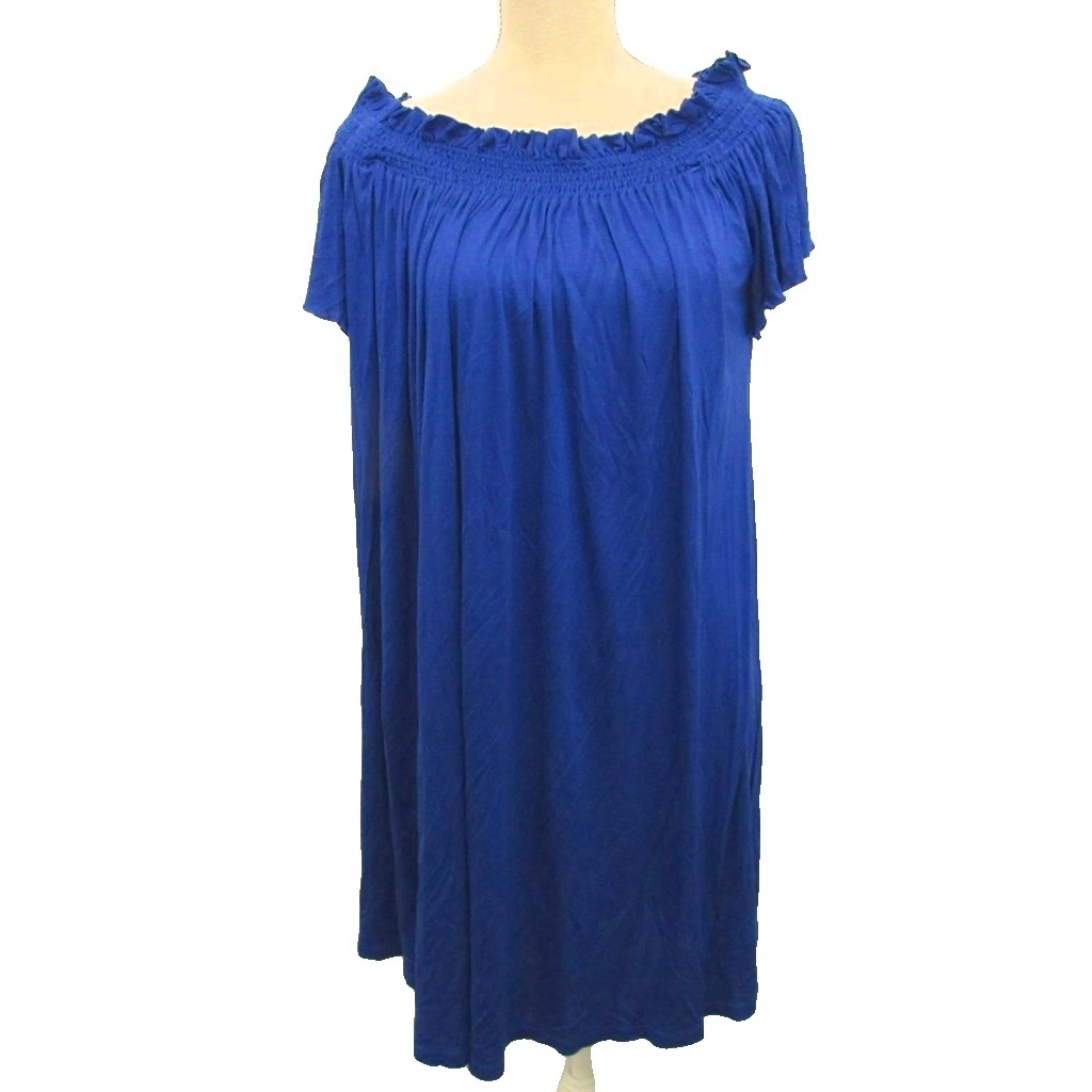 エポカ EPOCA ザ・ショップ THE SHOP ワンピース ひざ丈 半袖 38 S 青 ブルー REB09-353-25 ■YHS4 レディース拍卖
