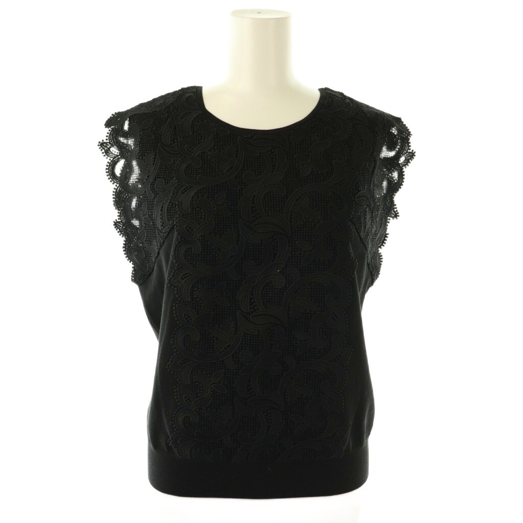 アナイ ANAYI 24AW レース レイヤードノースリーブトップス ブラウス 38 黒 ブラック /AT ■OS ■SH レディース拍卖