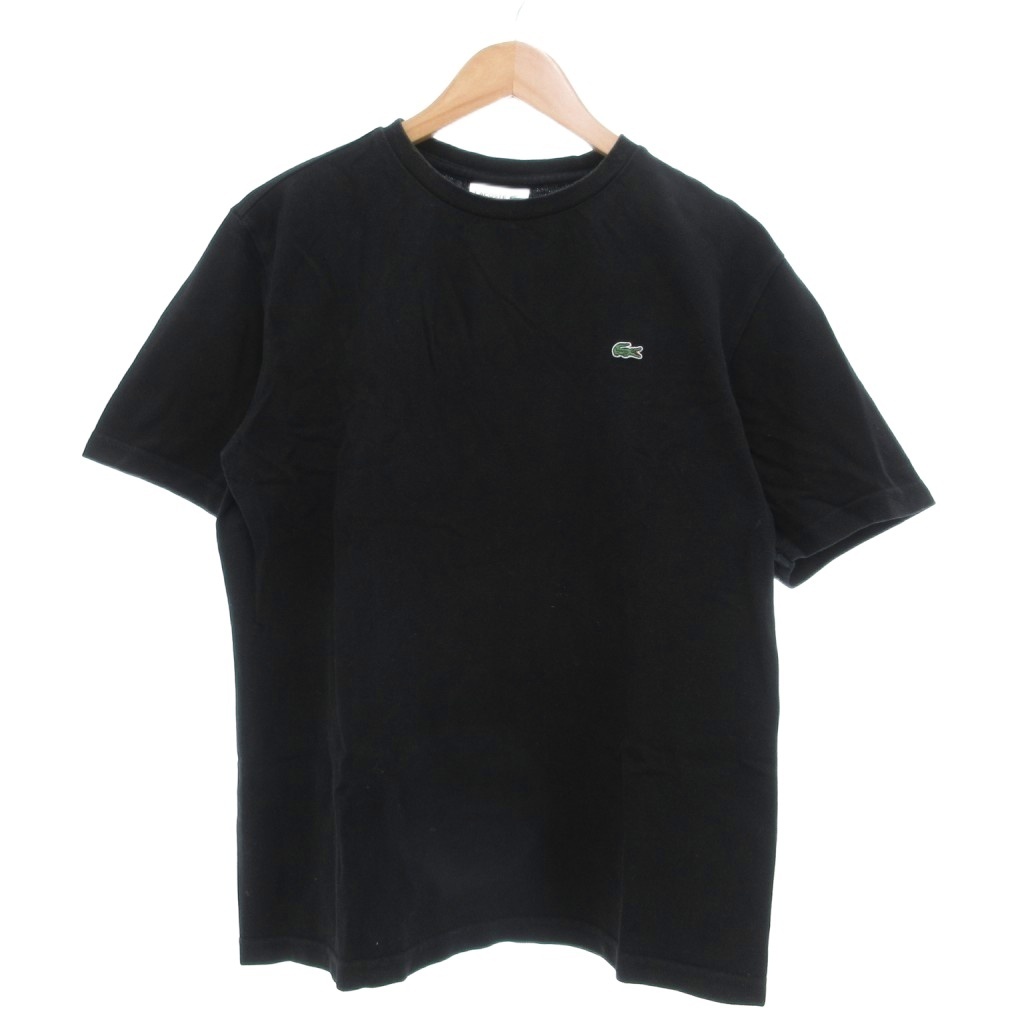 ラコステ LACOSTE CLASSIC FIT Tシャツ 鹿の子 半袖 M ブラック /UO メンズ拍卖