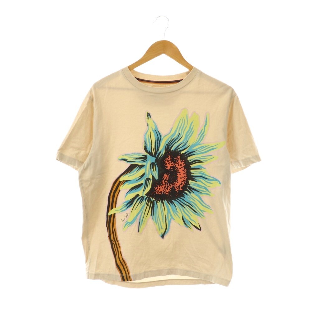 ポールスミス PAUL SMITH フラワープリント半袖Tシャツ カットソー M ベージュ マルチカラー /DO ■OS メンズ拍卖