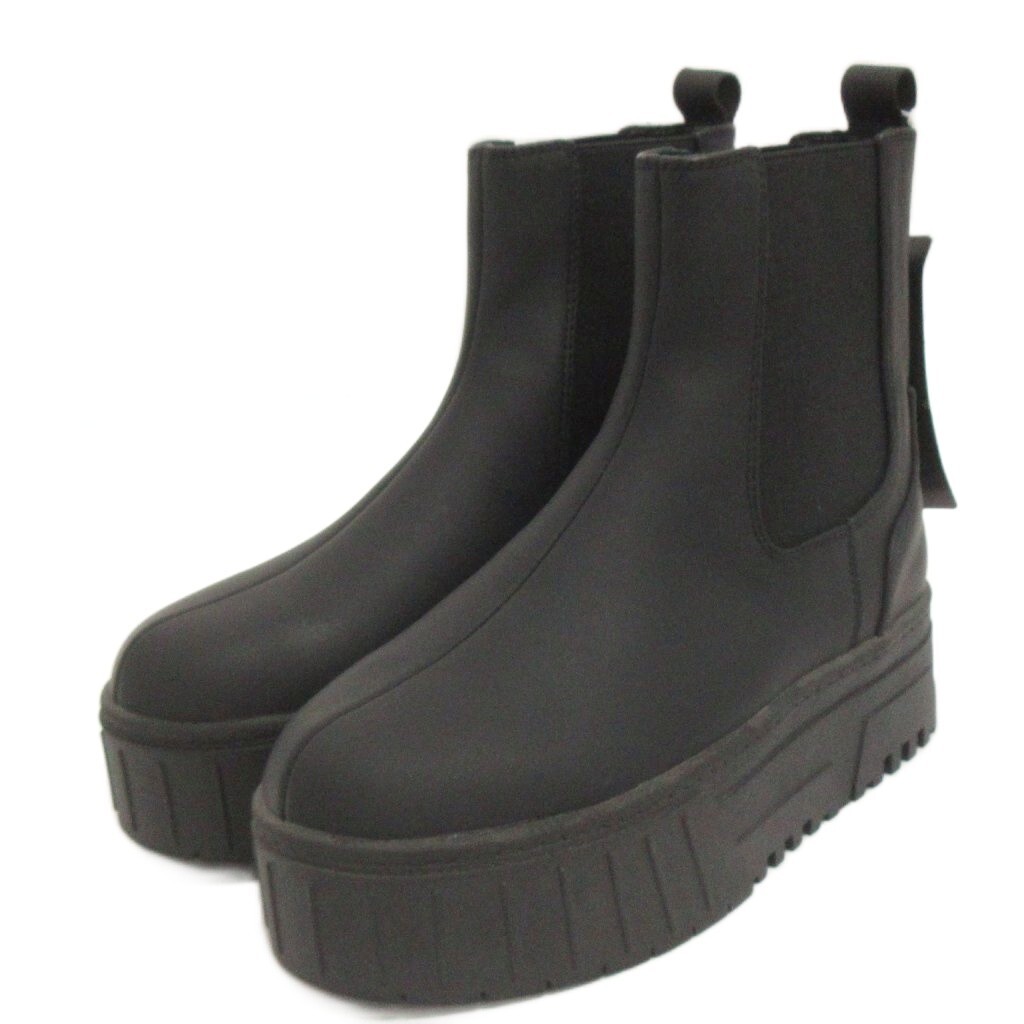 未使用品 タグ付き ジャバ 厚底ソールサイドゴアチェルシーブーツ ショートブーツ jv1189001 黒 ブラック M 23.5cm相当 靴拍卖