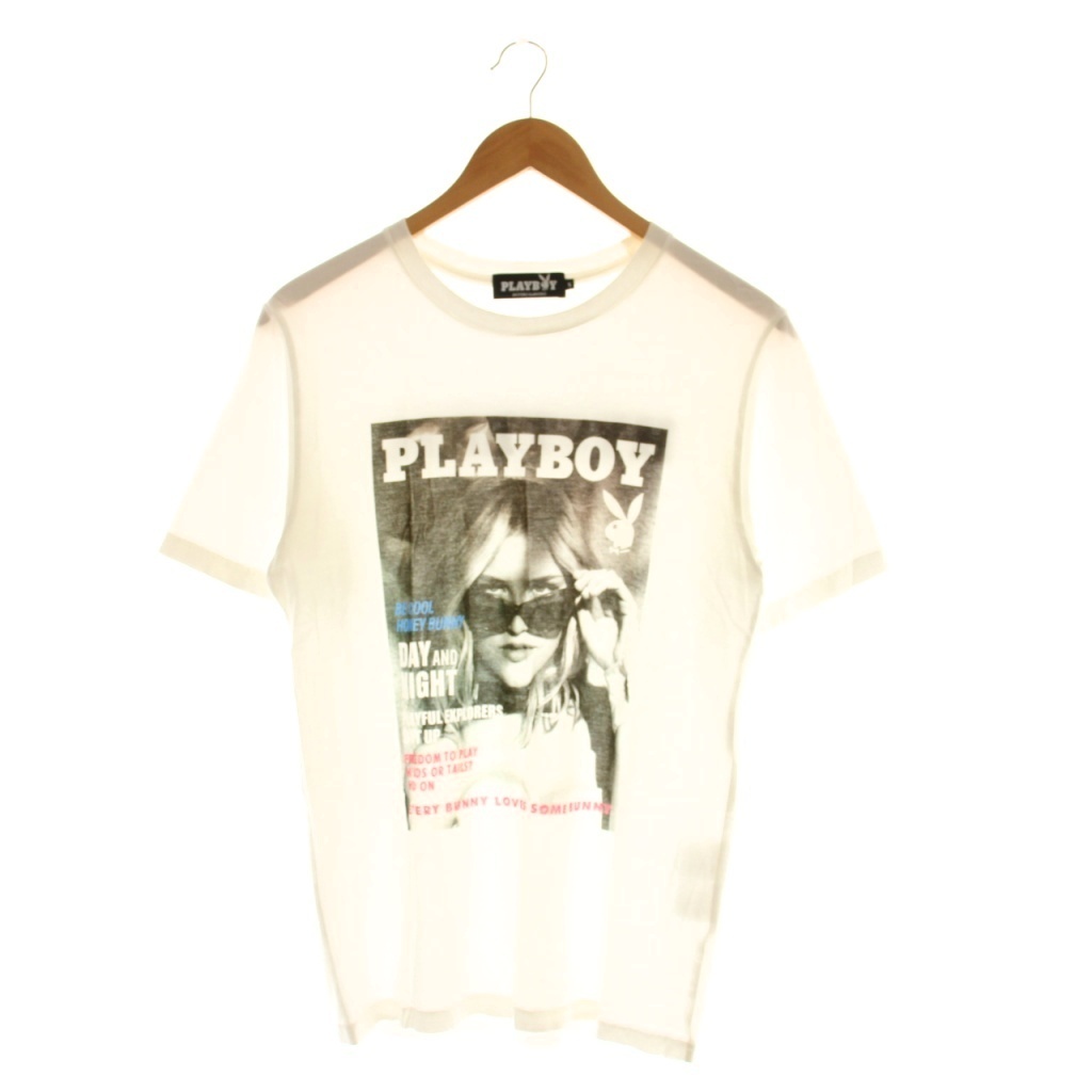 ヒステリックグラマー HYSTERIC GLAMOUR × プレイボーイ PLAYBOY ASHLEY SMITH Tシャツ カットソー 半袖 S ホワイト メンズ拍卖