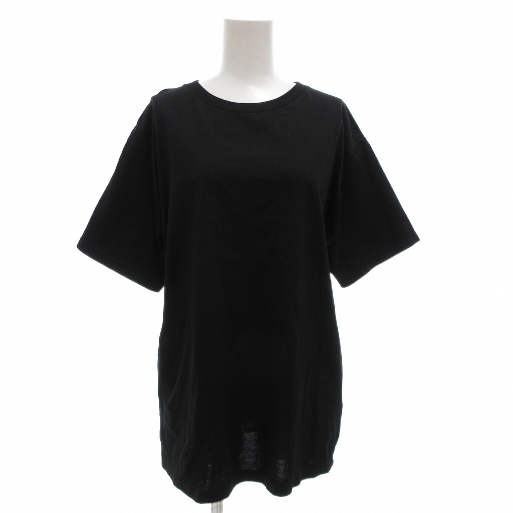 スピック&スパン Spick&Span ファインコットンジャージーTシャツ カットソー 半袖 クルーネック 黒 ブラック 23-070-200-8050-2-0拍卖