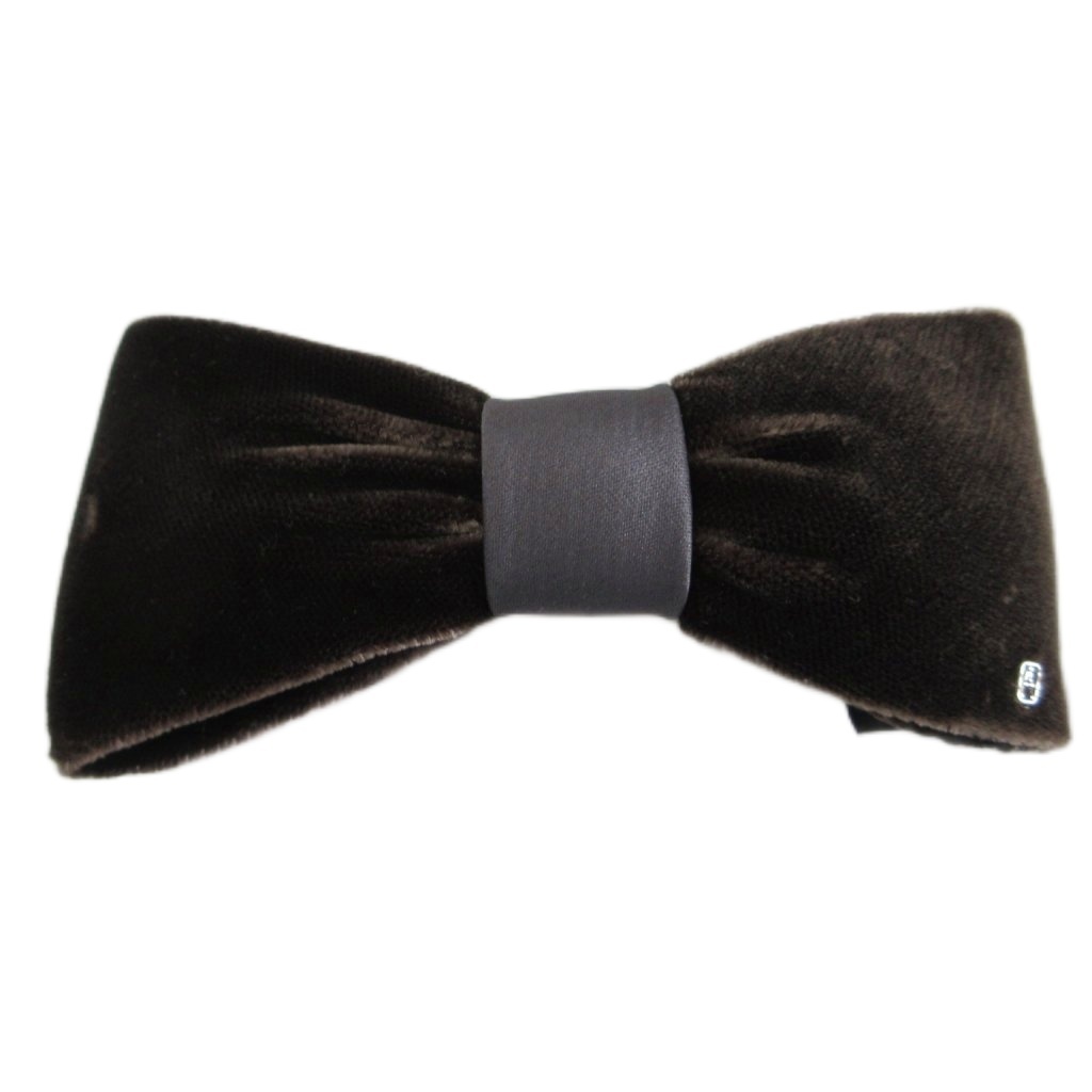 アレクサンドルドゥパリ Alexandre De Paris バレッタ ヘアアクセサリー ヘアクリップ リボン ベロア 茶 ブラウン レディース拍卖