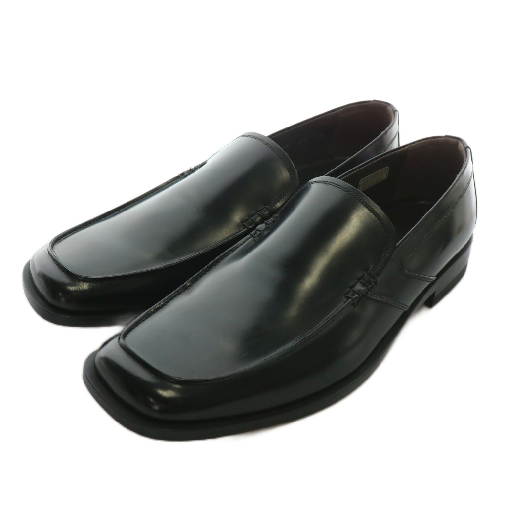 リーガル REGAL ヴァンプ ローファー ビジネスシューズ レザー スクエアトゥ 27cm 黒 ブラック /XZ ■GY18 メンズ拍卖