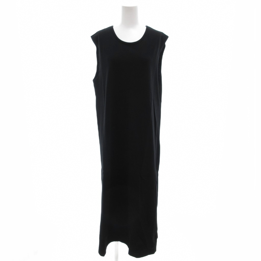 ギャルリーヴィー 美品 21SS コットンジャージーノースリーブワンピース クルーネック マキシ ロング 36 黒 ブラック /AE レディース拍卖