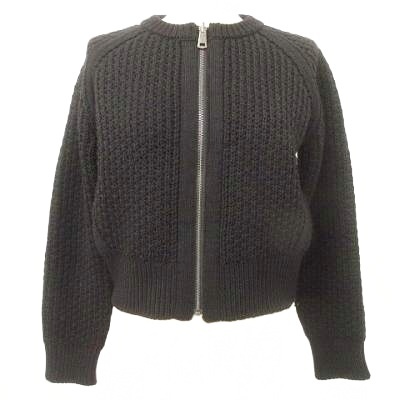 バーバリー ロンドン BURBERRY LONDON ニット ブルゾン セーター トップス 国内正規 日本製 1 黒 ブラック レディース拍卖
