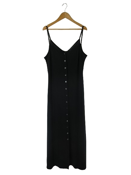 ミッシェルクラン MICHEL KLEIN キャミ ワンピース 無地 ロング サイズ38 黒 QQQ レディース拍卖