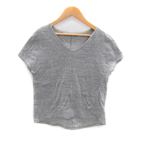 イエナ IENA カットソー 半袖 Vネック 杢グレー /SY14 レディース拍卖