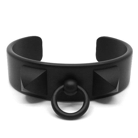 エルメス HERMES コリエドシアン バングル カフ メドール スタッズ マットブラック 黒 T2 美品 ☆AA★ レディース拍卖