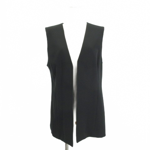 インディヴィ INDIVI ノーカラー ストレート ジレ 38 ブラック 250901E レディース拍卖