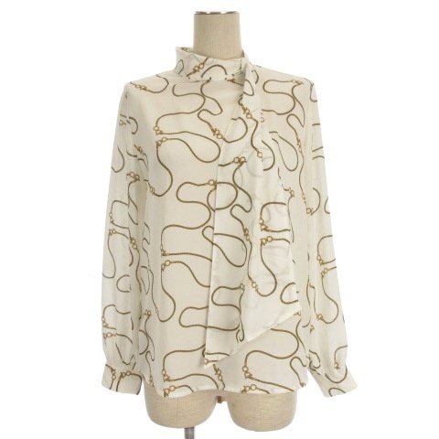 ナラカミーチェ NARA CAMICIE シアー ブラウス シャツ 長袖 総柄 0 ホワイト 250904E レディース拍卖