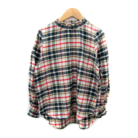 ヘザー Heather ブラウス カットソー 長袖 チェック柄 マルチカラー F 緑 グリーン オフホワイト /SY23 レディース拍卖