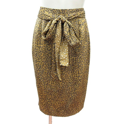 ビッキー VICKY タイトスカート ミモレ ロング 豹柄 レオパード 9 M ベージュ /MN レディース拍卖