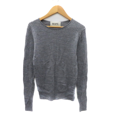 ロペ ROPE ニット カットソー 長袖 M グレー /YK29 レディース拍卖