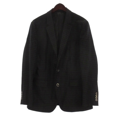 エポカ ウォモ EPOCA UOMO テーラードジャケット シングル チェック ウール ブラック 48 メンズ拍卖