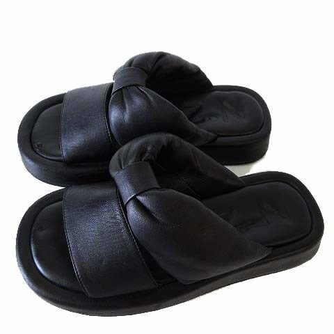 ヌメロヴェントゥーノ N°21 サンダル レザーサンダル 23ESP04230 N001 シャワーサンダル 23.0cm 黒 ブラック 36 くつ 靴 シューズ拍卖