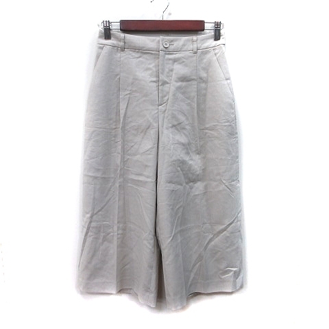 インディヴィ INDIVI ガウチョパンツ 麻混 リネン混 38 M ベージュ /YI レディース拍卖