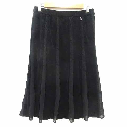 バレンザ スポーツ valenza sports プリーツスカート ミモレ ロング ベロア 40 L 黒 ブラック /YK レディース拍卖