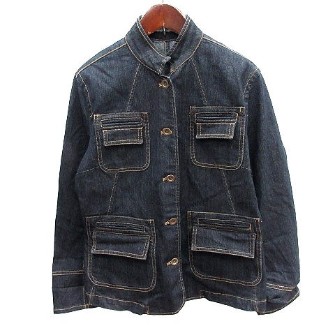 トゥッティコローリ tutti colori デニムジャケット Gジャン ジージャン ネールカラー 42 XL 黒 ブラック /AU レディース拍卖