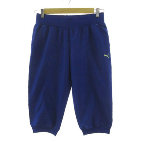 プーマ PUMA 3/4パンツ 82494 クロップド丈 ロゴ刺繍 裾ゴム ブルー 青 O レディース拍卖