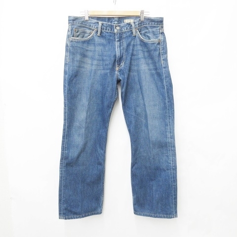 ポロ バイ ラルフローレン Polo by Ralph Lauren デニム ジーンズ パンツ ロング丈 ワイド 綿 インディゴ ブルー 34拍卖
