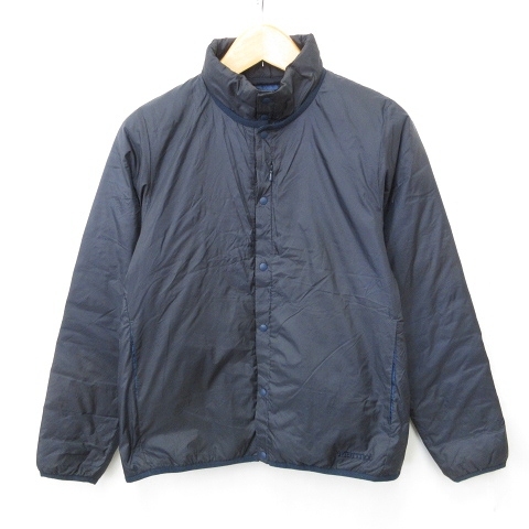 マーモット MARMOT BEAMS ダウンジャケット スタンドカラー ノーカラー ポケッタブル ナイロン 紺 ネイビー S メンズ拍卖