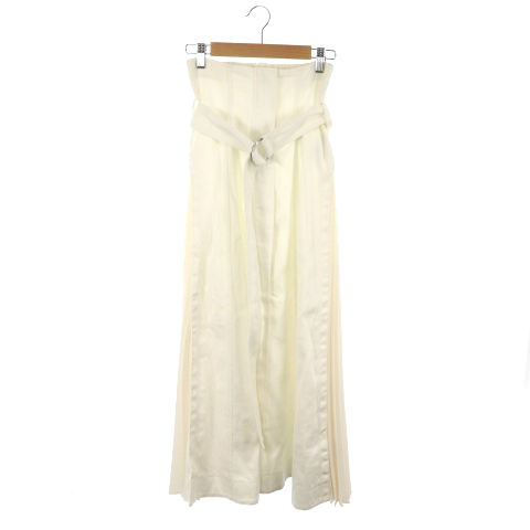 スナイデル 19SS スカート ロング マキシ フレア プリーツ ギャザー スウィッチパターン ハイウエスト シャーリング 0 白 レディース 【ベ拍卖