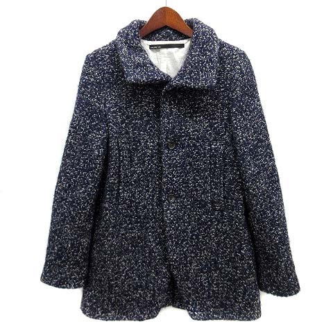 ギャルリーヴィー GALERIE VIE トゥモローランド ウール モヘヤ ツイード ニット コート ネイビー 紺 1 レディース拍卖