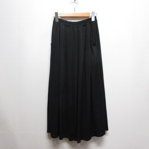 アズールバイマウジー AZUL by moussy クロップド ガウチョ パンツ S 黒 ブラック ウエストゴム 裏地付き レディース拍卖