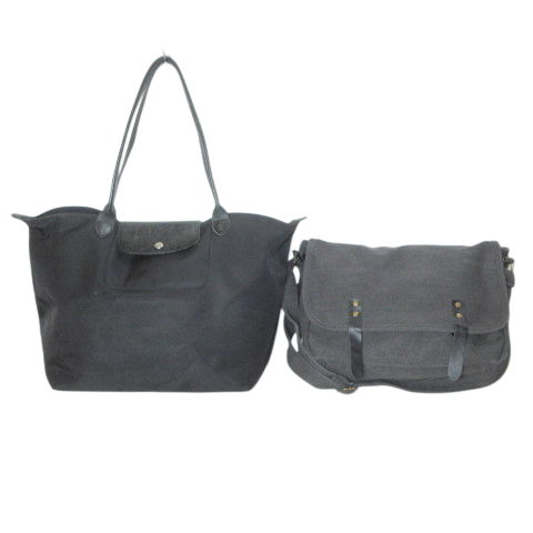 ロンシャン LONGCHAMP 他 バッグ 2点セット おまとめ トートバッグ ショルダーバッグ 布製 鞄 黒 ブラック MMT X メンズ レディース拍卖