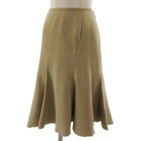 インディヴィ INDIVI ピーチスキンマーメイドスカート ひざ丈 スエード調 ベージュ 38 レディース拍卖