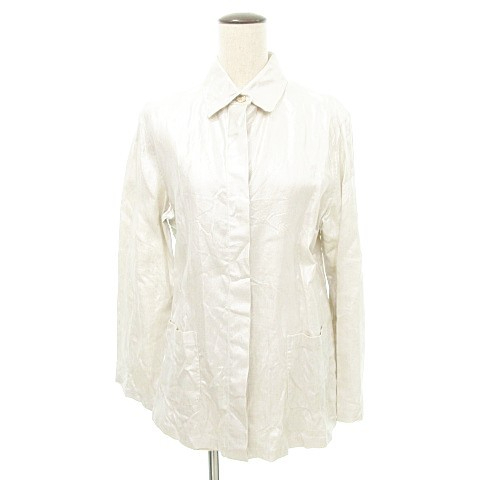 マックスマーラ MAX MARA 美品 グリッター ラメ ジャケット トップス 長袖 イタリア製 40 約Lサイズ アイボリー レディース拍卖