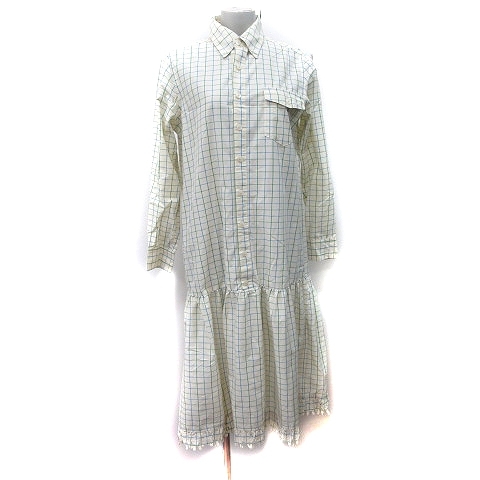 ネネット Ne-net シャツワンピース ロング ボタンダウン 総柄 レース 2 M 黄色 イエロー /YI レディース拍卖