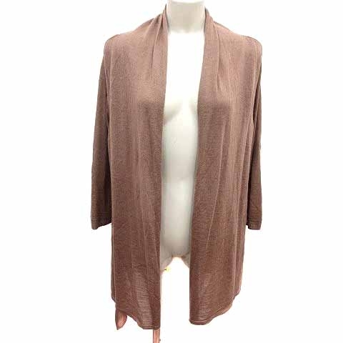 ミントブリーズ MINT BREEZE ロングカーディガン ニット 前開き L~LL 茶 ブラウン /YK レディース拍卖