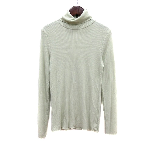 アーバンリサーチ URBAN RESEARCH ITEMS ニット カットソー タートルネック 長袖 リブ F 黄緑 ライトグリーン /MN レディース拍卖