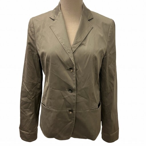 ランバン スポール LANVIN SPORT テーラードジャケット ブレザー コットン ストレッチ 背抜き 40 約M グレー ベージュ 系拍卖