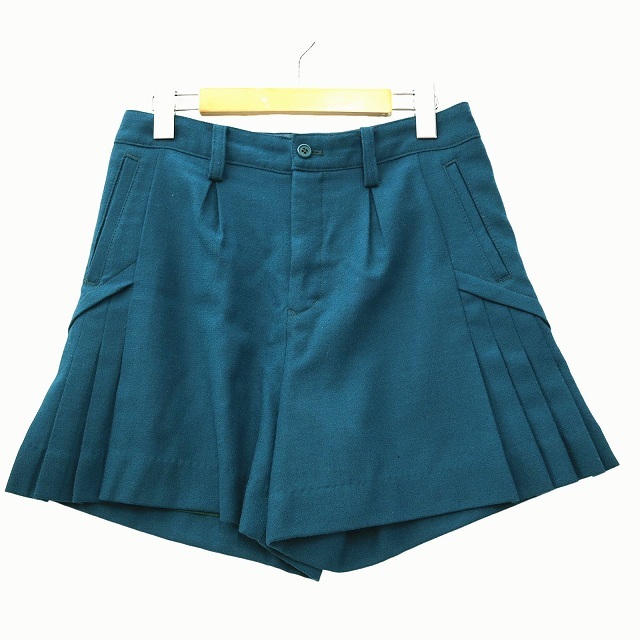 アツロウタヤマ ATSURO TAYAMA サイドプリーツ キュロットスカート 36 グリーン レディース拍卖