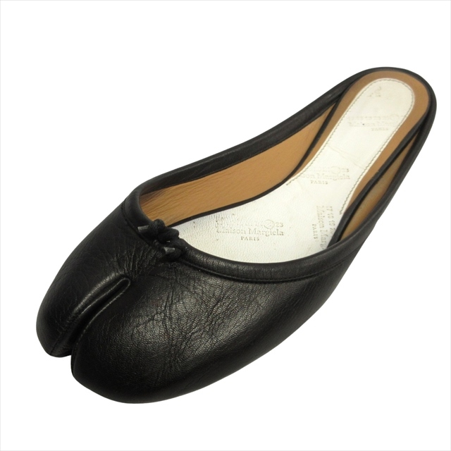 メゾンマルジェラ 22 Maison Margiela 22 タビ Tabi バレリーナ ミュール サンダル フラット シューズ 37.5 24.5cm ブラック レディース拍卖