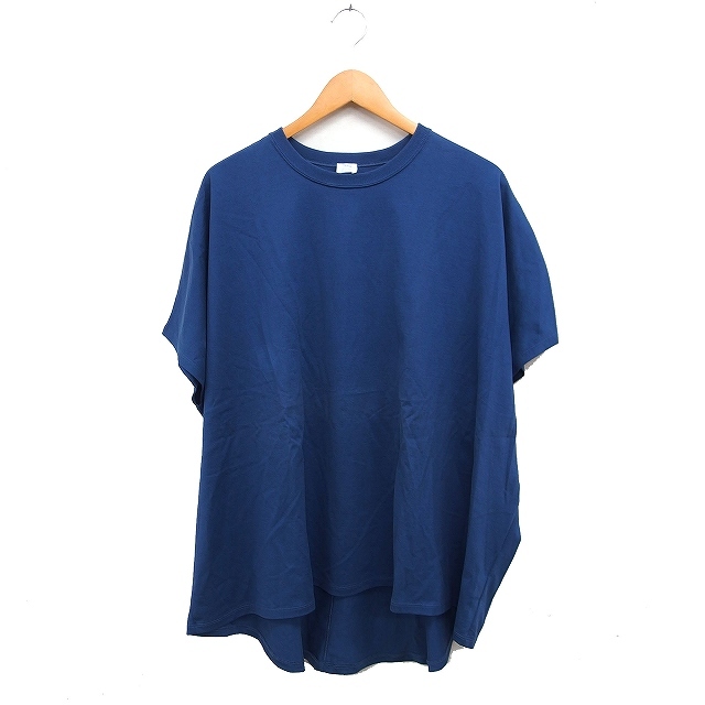 イエナ IENA オーバーサイズ Tシャツ カットソー フレンチスリーブ 丸首 無地 コットン 綿 ブルー 青 /FT28 レディース拍卖