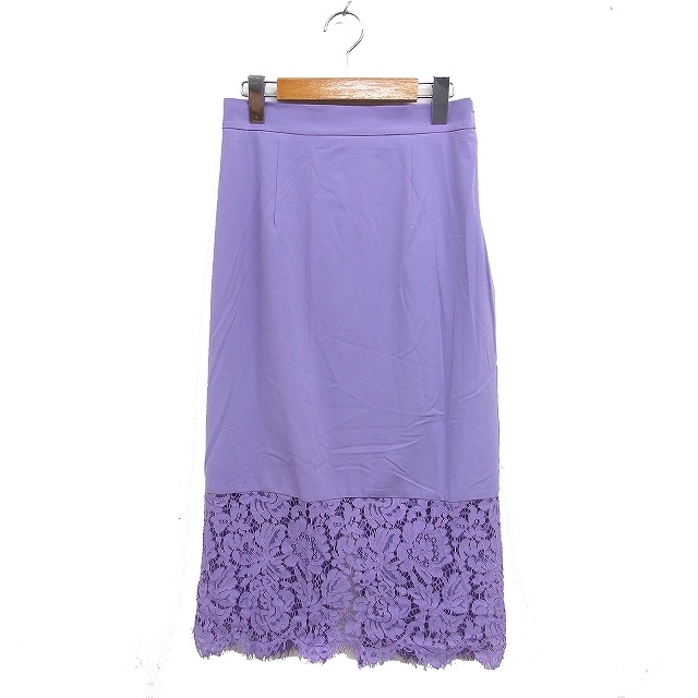 フレイアイディー FRAY I.D タイトスカート ロング丈 ヘムレース スリット F ラベンダー 薄紫 /FT31 レディース拍卖