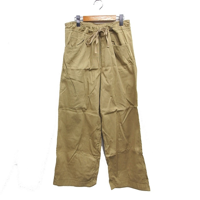 ギャルリーヴィー GALERIE VIE トゥモローランド コットン 綿 ワイドパンツ 無地 ゆったり 36 ベージュ /FT6 レディース拍卖