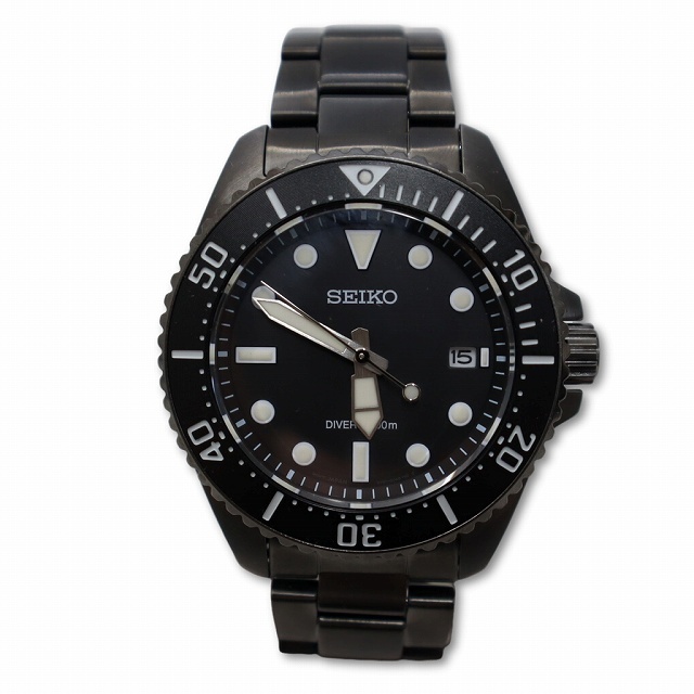 セイコー SEIKO SBDJ065 V157-00A0 PROSPEX DIVER SCUBA プロスペック ダイバースキューバ ソーラー ウォッチ 時計 BLACK(ブラック) メンズ拍卖
