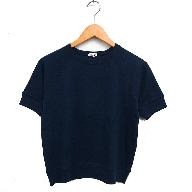 ドレステリア DRESSTERIOR ラグランスリーブ カットソー Tシャツ コットン 綿 リブ ボートネック 五分袖 2 紺 ネイビー /NT32 レディース拍卖