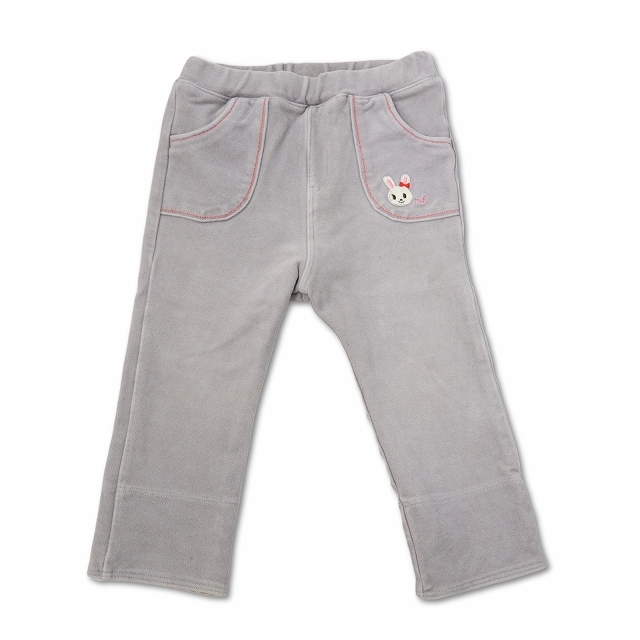 ミキハウス mikihouse コットン ゴムウエスト パンツ 80 グレー キッズ拍卖