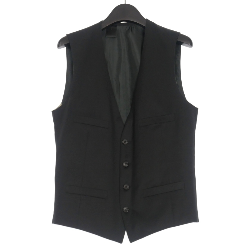 ミスターハリウッド N.HOOLYWOOD ウールベスト ジレ 36 ブラック 黒 VE01-099-AW メンズ拍卖