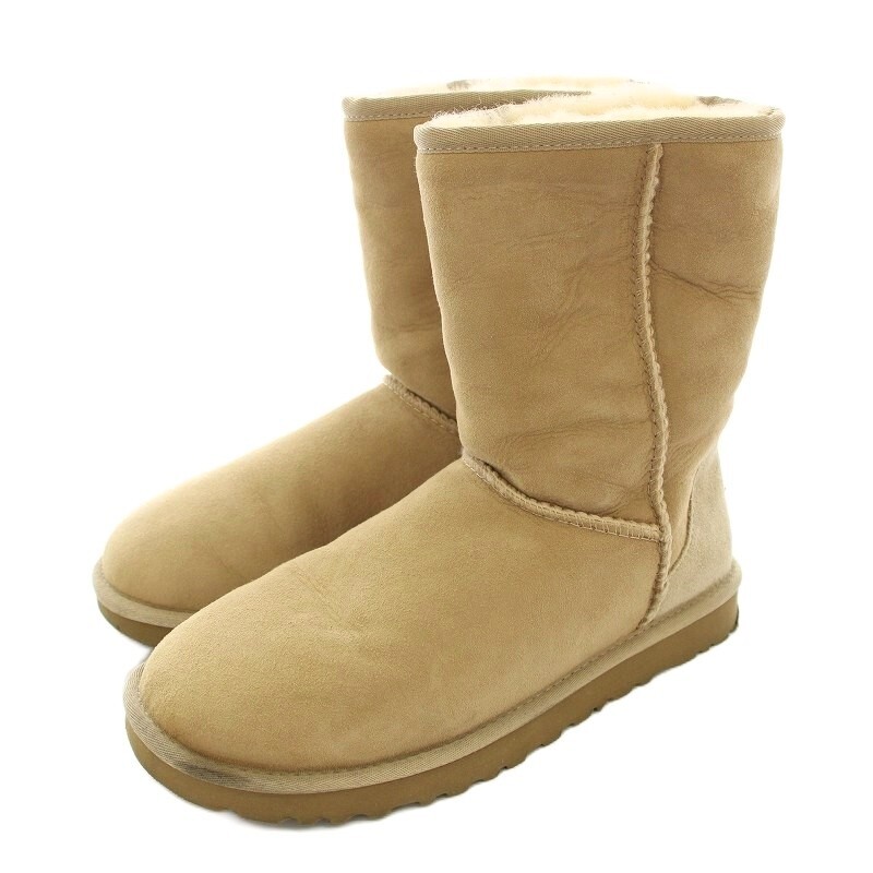 アグ オーストラリア UGG australia クラシック ショート ムートンブーツ シープスキン 25cm ベージュ拍卖