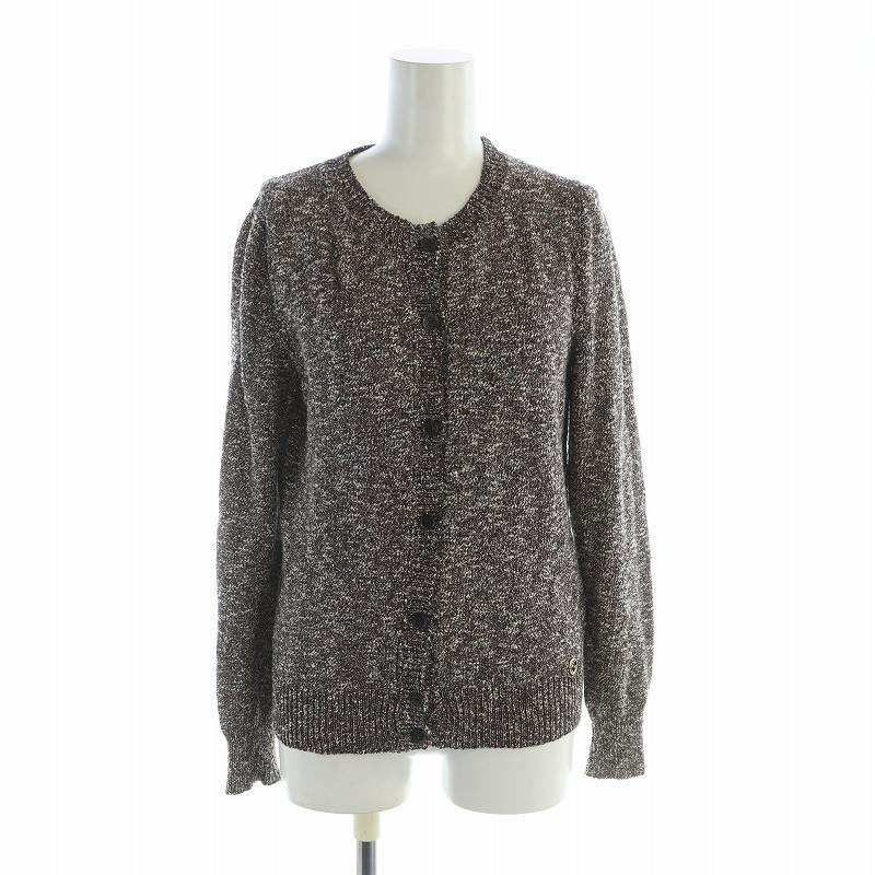 グッチ GUCCI カーディガン 長袖 クルーネック ラメ インターロッキング ロゴ XS 茶 ブラウン 310435 X5233 ■GY17 /MQ レディース拍卖