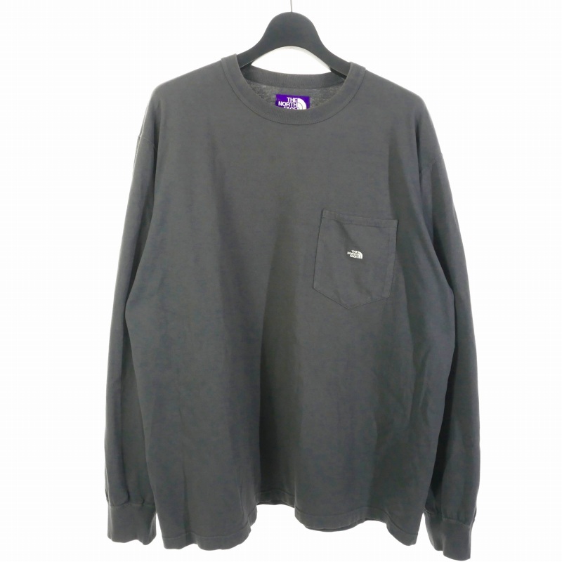 ノースフェイス パープルレーベル THE NORTH FACE PURPLE LABEL 8oz Field Long Sleeve Pocket Tee Tシャツ カットソー 長袖 L グレー NT33拍卖